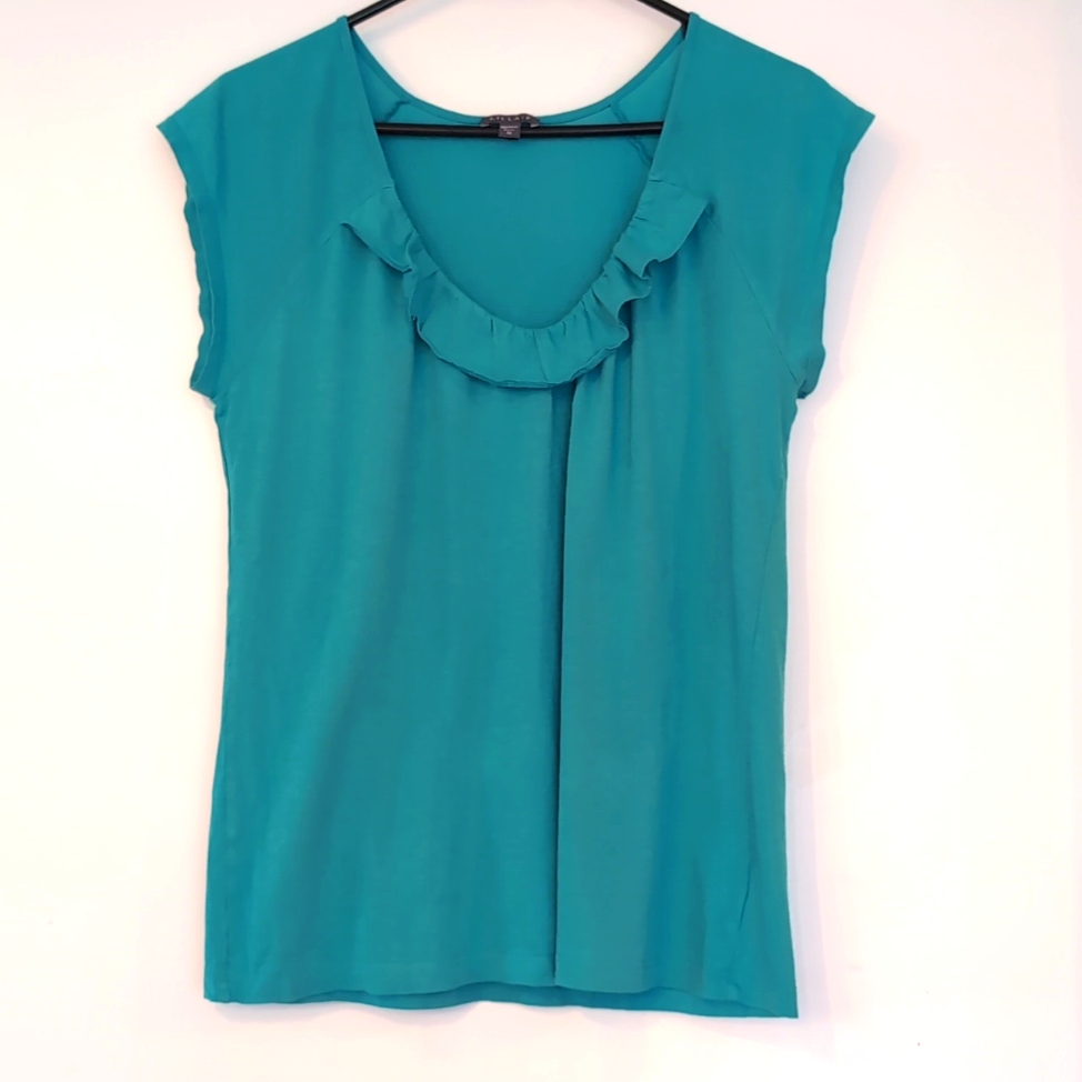 Anthropologie Lilla P Turquoise 100% Pima Cotton T Women's Size M